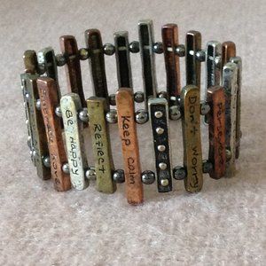 Mixed Metal Bracelet with Positive Affirmations